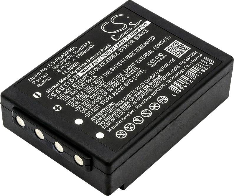 Crni akumulator s natpisom, specifikacijama i sigurnosnim uputama. Tip: Nikal-metal hidrid, kapacitet: 1000 mAh, napon: 3,6 V.