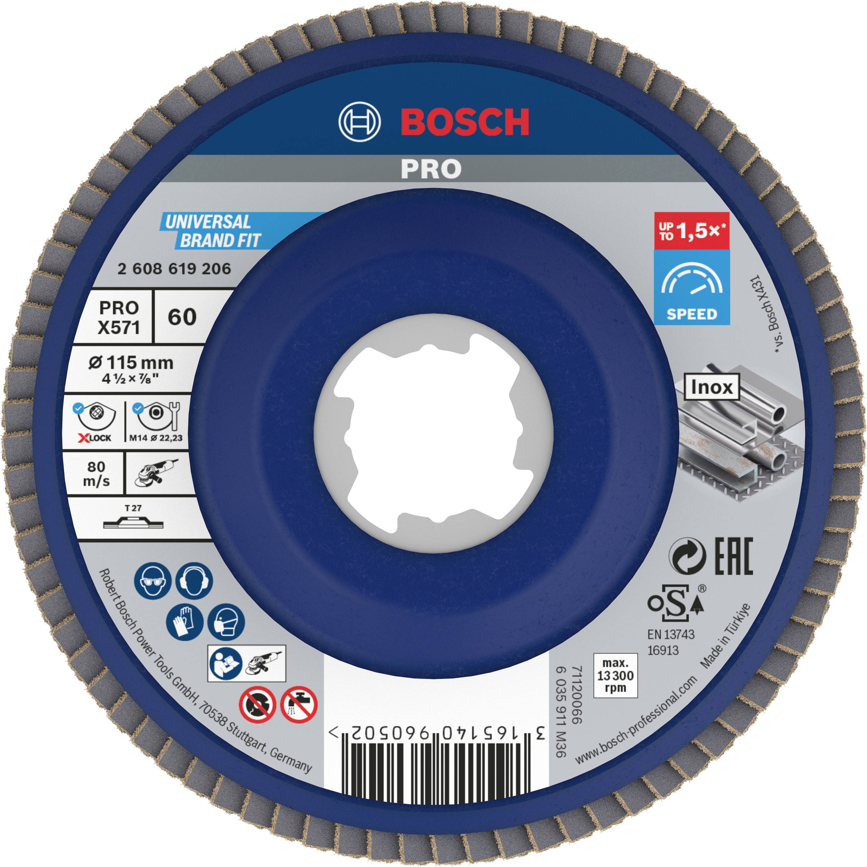 Bosch Accessories 2608619206 Lamellenschuurschijf Diameter 115 mm Korrelgrootte (num): 60 1 stuk(s)