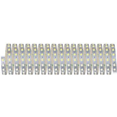 Nekoliko LED traka položenih jedna do druge, prikazuju žute LED-diode i zelene oznake na srebrnoj pozadini.