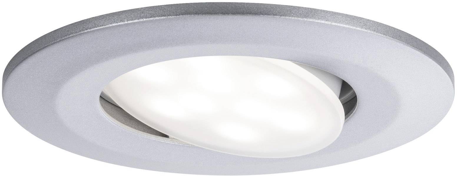Stropna lampa modernog dizajna s okruglom, srebrnom osnovom i jakim LED osvjetljenjem, pogodna za dnevne boravke ili uredske prostore.