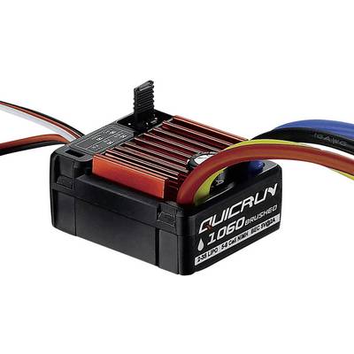 Elektronički regulator vožnje QuicRun 1060, pogodan za 2-3 S LiPo baterije sa trajnim opterećenjem struje od 60A. Posjeduje nekoliko priključnih kabela.