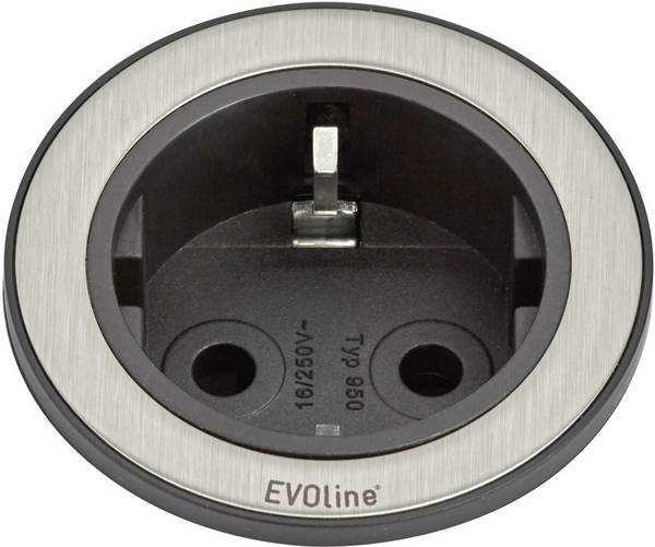 EVOline 159280001100 ugradbena letva s utičnicama 1-struki plemeniti čelik, crna  1 St.