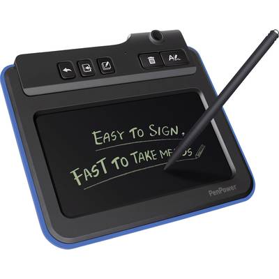 Elektronički pad za potpis s olovkom na zaslonu na kojem piše 'Lako potpisati, brzo bilježiti'.