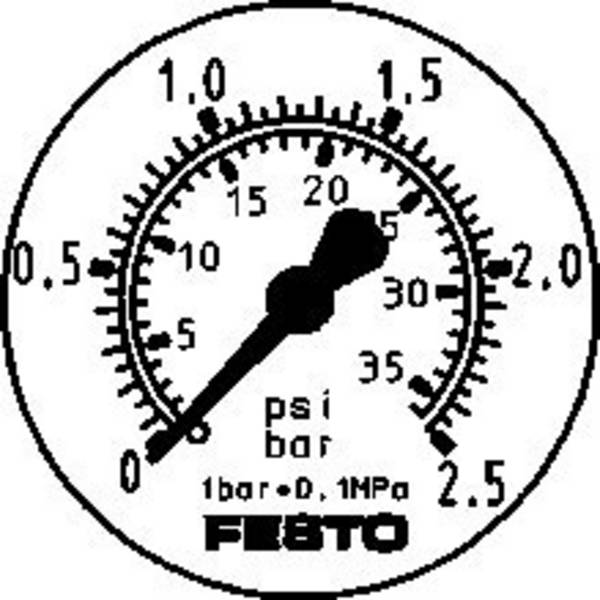 FESTO manometar 159598 FMA-50-2,5-1/4-EN  0 do 2.5 bar  1 St.