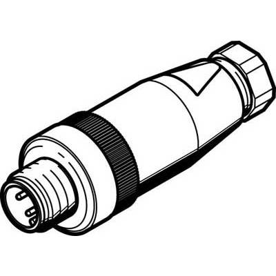 Ilustracija električkog konektora s više priključaka, prikazuje okućeno kućište i vijčane navoje za siguran spoj.