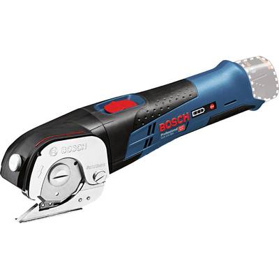 Bežični Bosch višenamjenski alat s ergonomskom drškom i metalnim reznim nožem, pogodan za precizno rezanje.