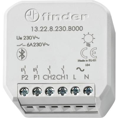 Bijeli električni komponenski dio s natpisom 'Finder' i tehničkim specifikacijama. Vidljivi su priključci i simboli za spajanje.