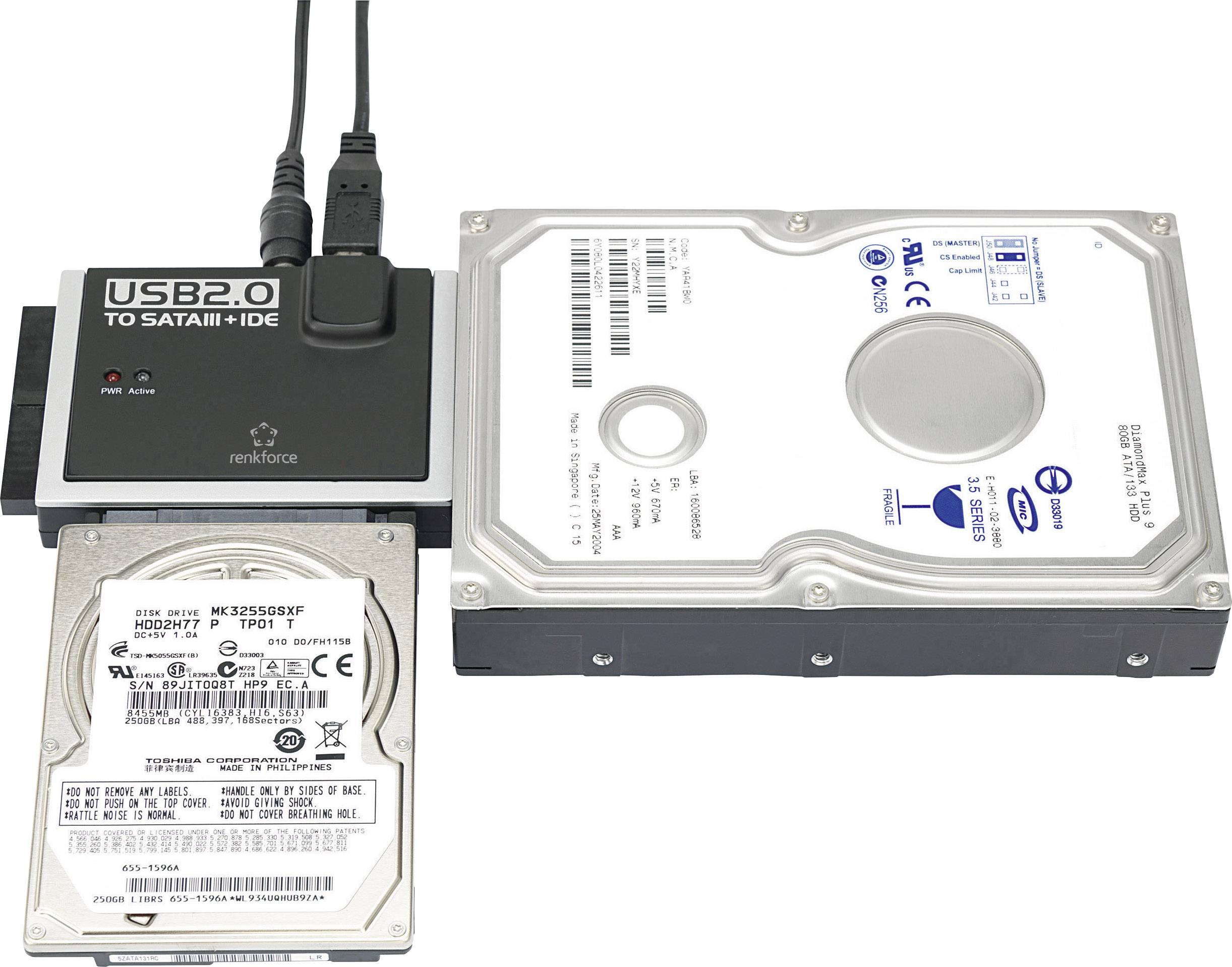 Renkforce USB 2.0, USB-C® pretvarač [1x muški konektor USB 2.0 tipa B - 1x 40-polni muški konektor ide, 44-polni muški k-2