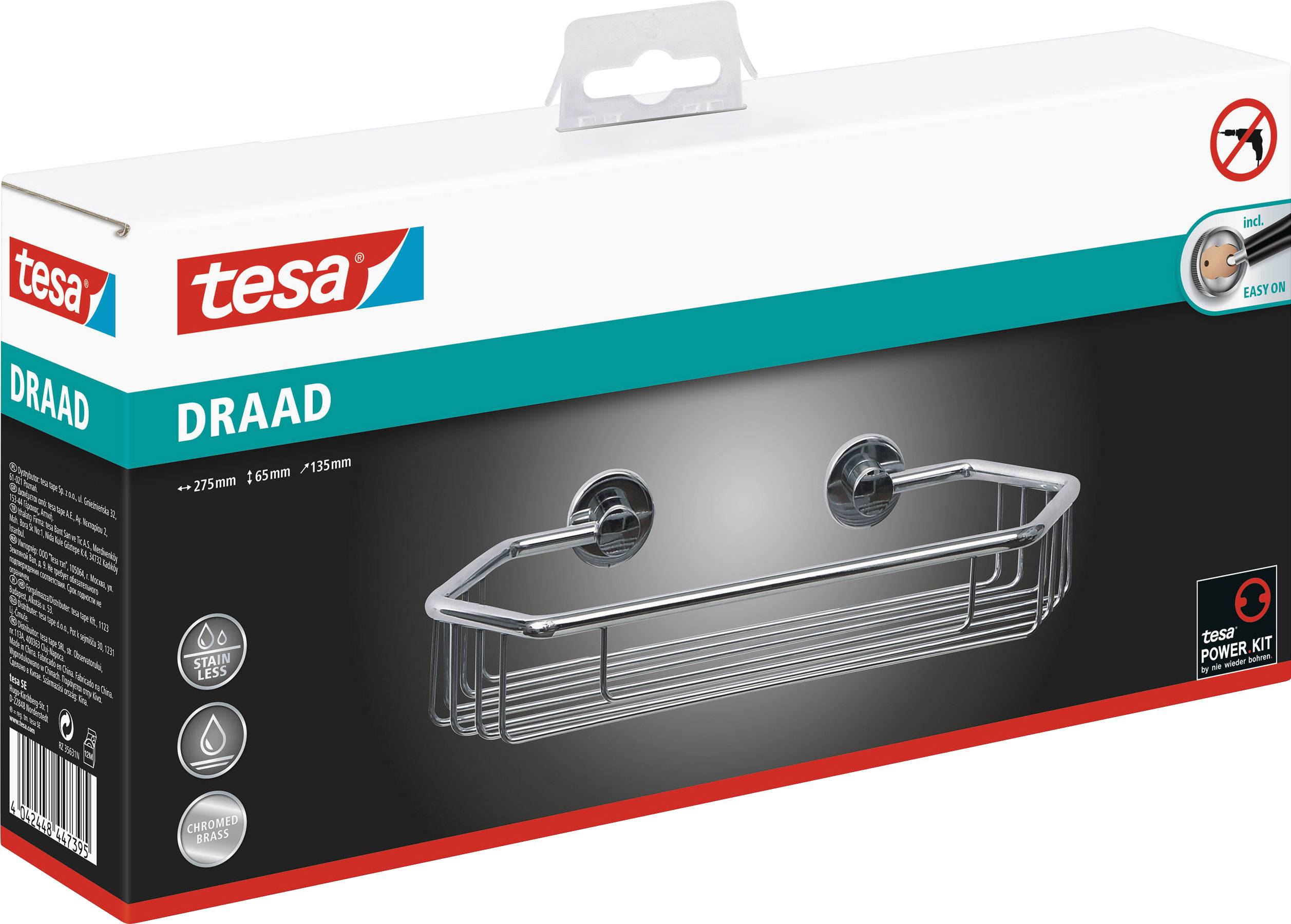 tesa 40228-00000-00 draad polica za kupaonicu ljepilo krom (sjajan) boja-4