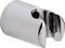 Srebrni, cilindrični držač tuš glave s sjajnom površinom i rupom sa strane za pričvršćivanje tuš glave.