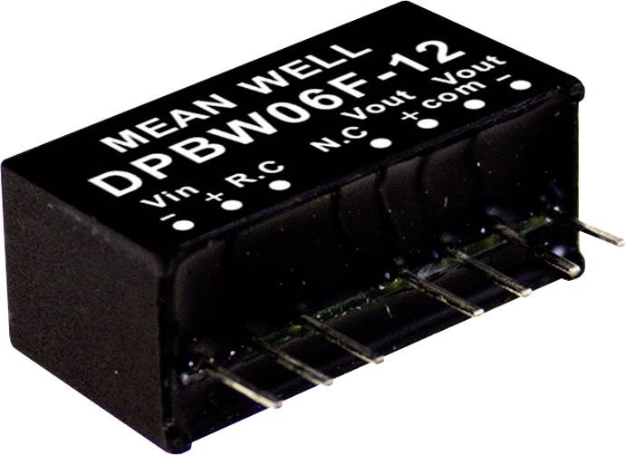 MEAN WELL DPBW06F-05 DC/DC-convertermodule 600 mA 6 W Aantal uitgangen: 2 x Inhoud 1 stuk(s) afbeelding 1