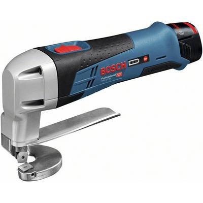 Akumulatorske škare Bosch, model Professional GSC 12V-13, u plavoj i crnoj boji, sa srebrnom glavom za rezanje i ergonomskom ručkom.