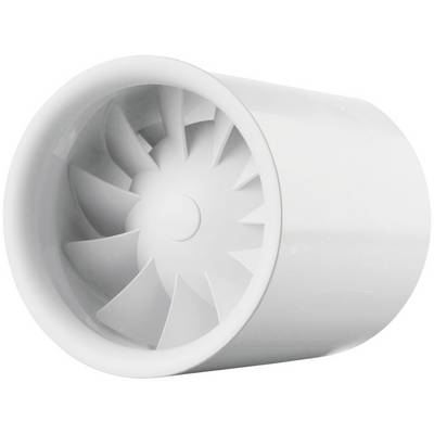 Bijeli centrifugalni ventilator s okruglim kućištem i unutrašnjim lopaticama, karakterističan za ventilacijske sustave.