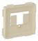 Bež okvir za prekidač izrađen od plastike, pravokutnog oblika, s centralnim otvorom za učvršćivanje i kopčama sa strana.