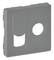 Siva, kvadratna poklopnica s dvije otvora: jedan pravokutan i jedan okrugao. Služi kao pokrov za utičnice.