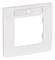 Bijela poklopnica za sklopku s pravokutnim otvorom i malom kružnom izrezom na vrhu, pogodan za elektroinstalacije.