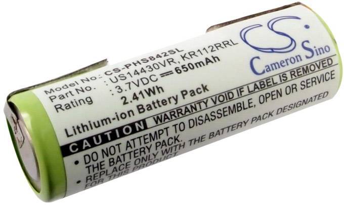 CS Cameron Sino punjiva baterija aparata za brijanje Zamjenjuje originalnu akumul. bateriju KR112RRL, US14430VR Philips 3.7 V 650 mAh
