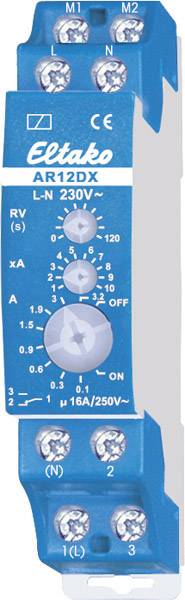Eltako AR12DX-230V Tijdrelais Nominale spanning: 230 V/AC Schakelstroom (max.): 16 A 1x wisselcontact 1 stuk(s) afbeelding