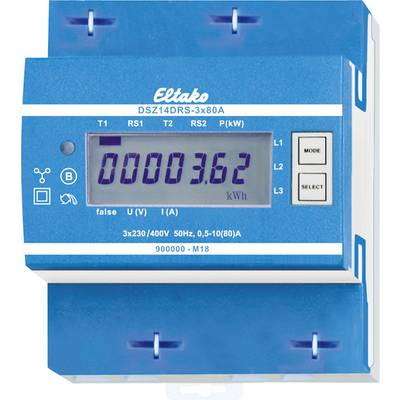Plavi strujomjer marke Eltako, model DSZ14DRS-3x80A, prikazuje mjerenje energije od 3,62 kWh.