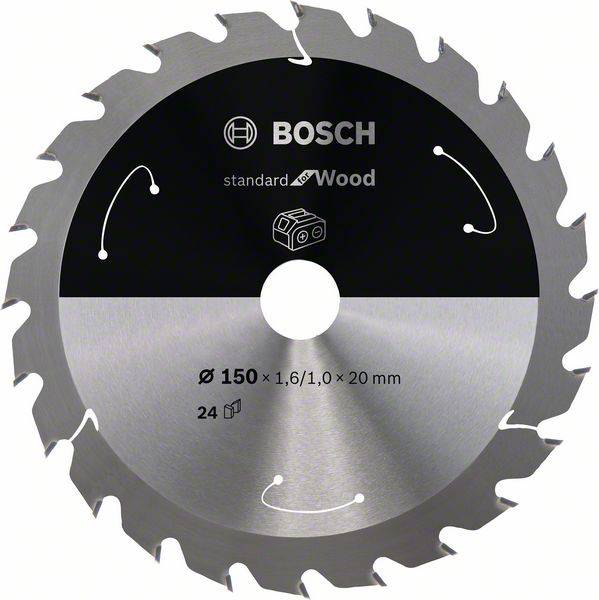 List kružne pile 'Bosch Standard for Wood', promjer 150 mm, 24 zuba, za obradu drva.