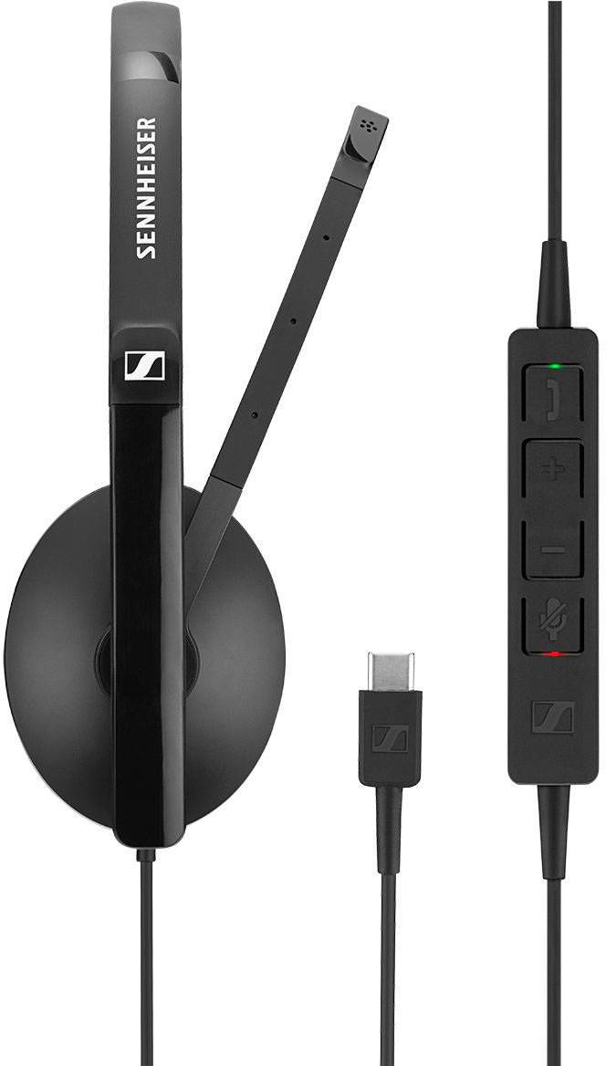 Sennheiser SC130 On Ear Headset žičani mono crna poništavanje buke kontrola glasnoće, utišavanje mikrofona telefon-1