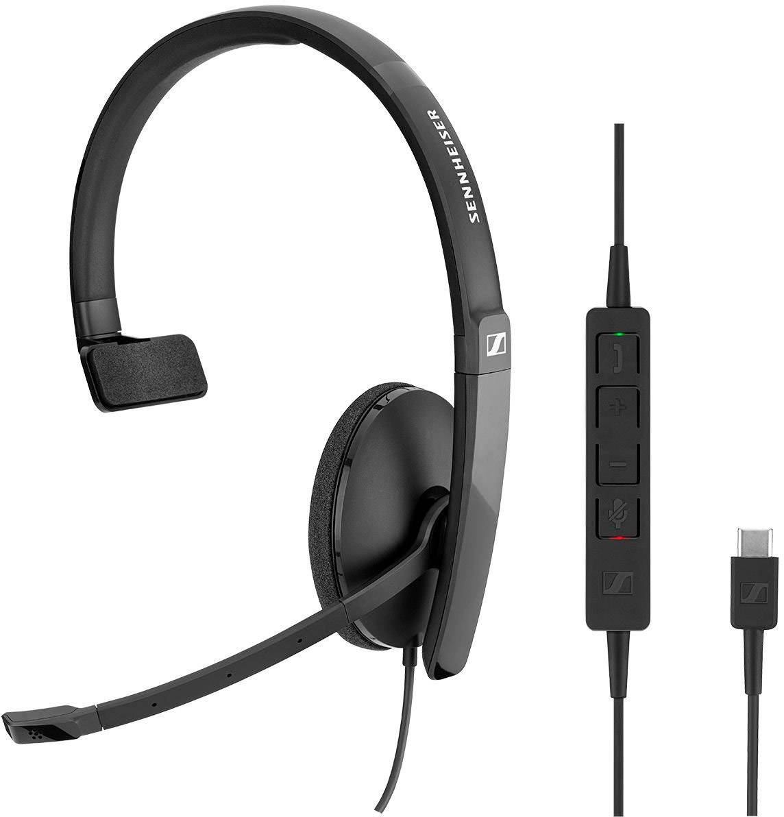 Sennheiser SC130 On Ear Headset žičani mono crna poništavanje buke kontrola glasnoće, utišavanje mikrofona telefon-2
