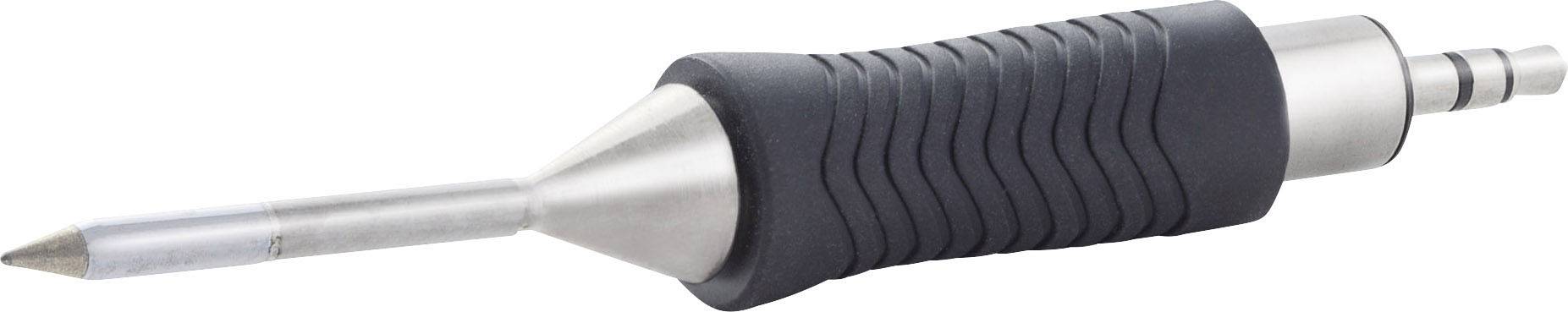 Precizni alat s ergonomskom ručkom i šiljastim metalnim sječivom, najvjerojatnije namijenjen tehničkim ili zanatskim radovima.