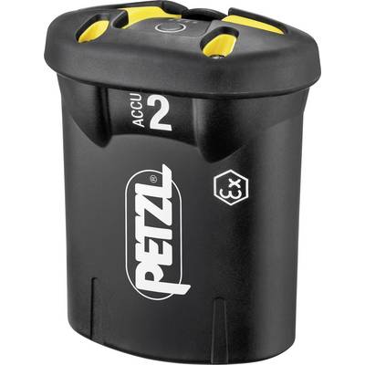 Punjiva Petzl Accu 2 baterija s crućim kućištem, žutim naglascima i EX oznakom za Petzl čeone lampice.
