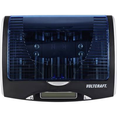 Električni brojač s plavim poklopcem kućišta, na prednjoj strani logo 'Voltcraft', dolje digitalni zaslon.