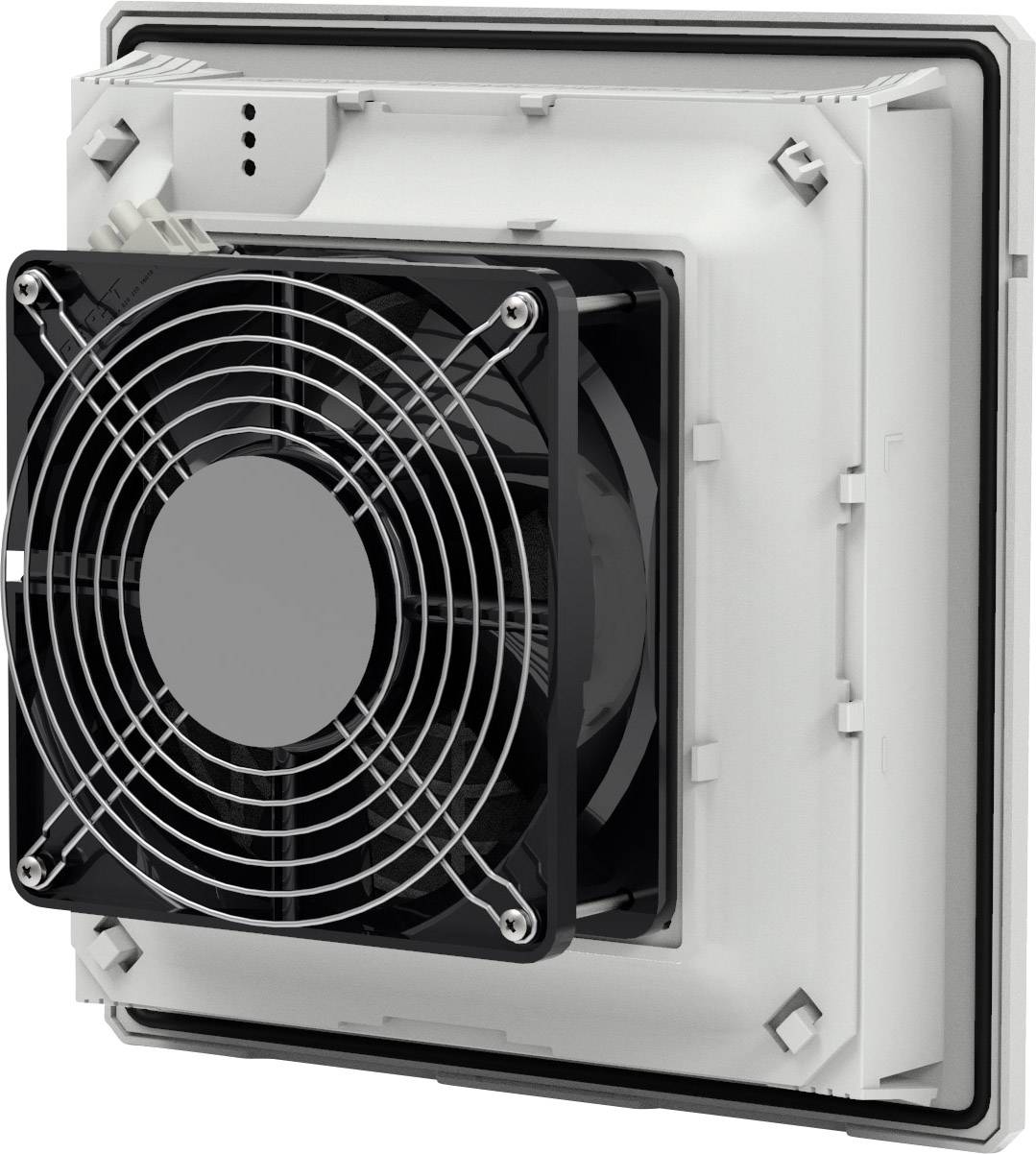 Ventilator u kvadratnom kućištu. Uglavnom se koristi za hlađenje uređaja u industrijskim okolinama.