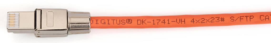 Narančasti mrežni kabel s konektorom na kojem piše 'Digitus DK-1741-VH 4x2x23# S/FTP PIMF'.