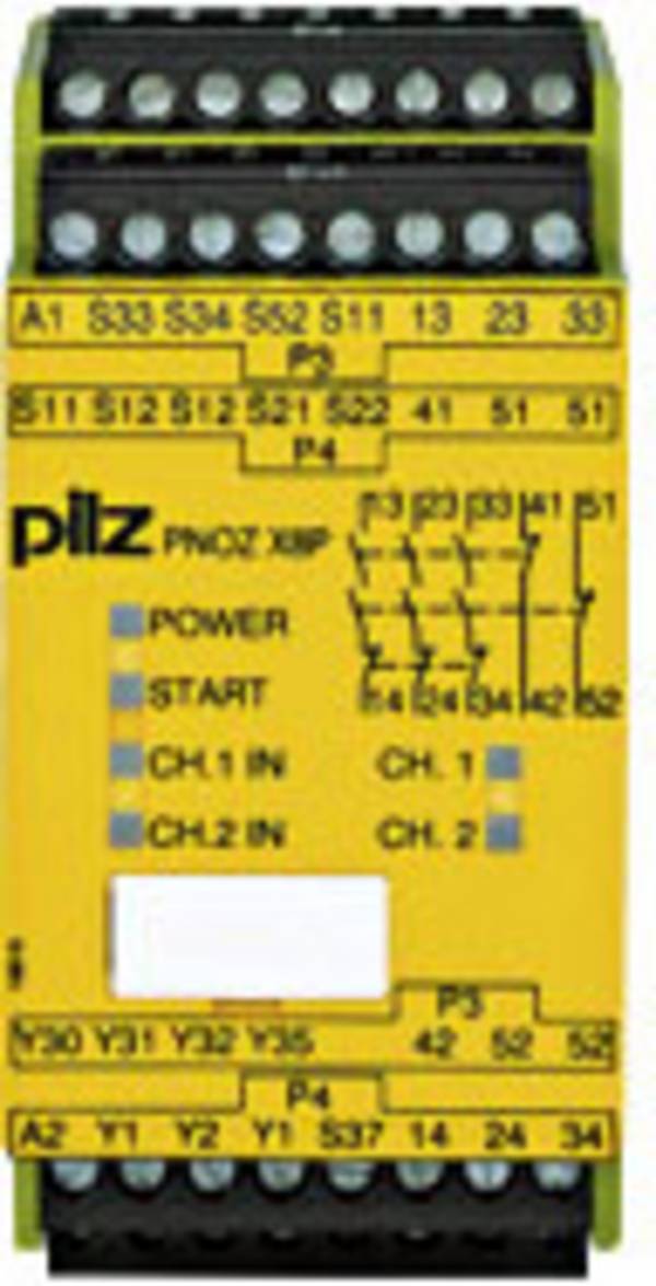 sigurnosni relej PNOZ X8P 24 VDC 3n/o 2n/c 2so PILZ Radni napon (broj): 24 V/DC 3 zatvarač, 2 otvarač (Š x V x D) 45 x 94 x 121 mm  1 St.