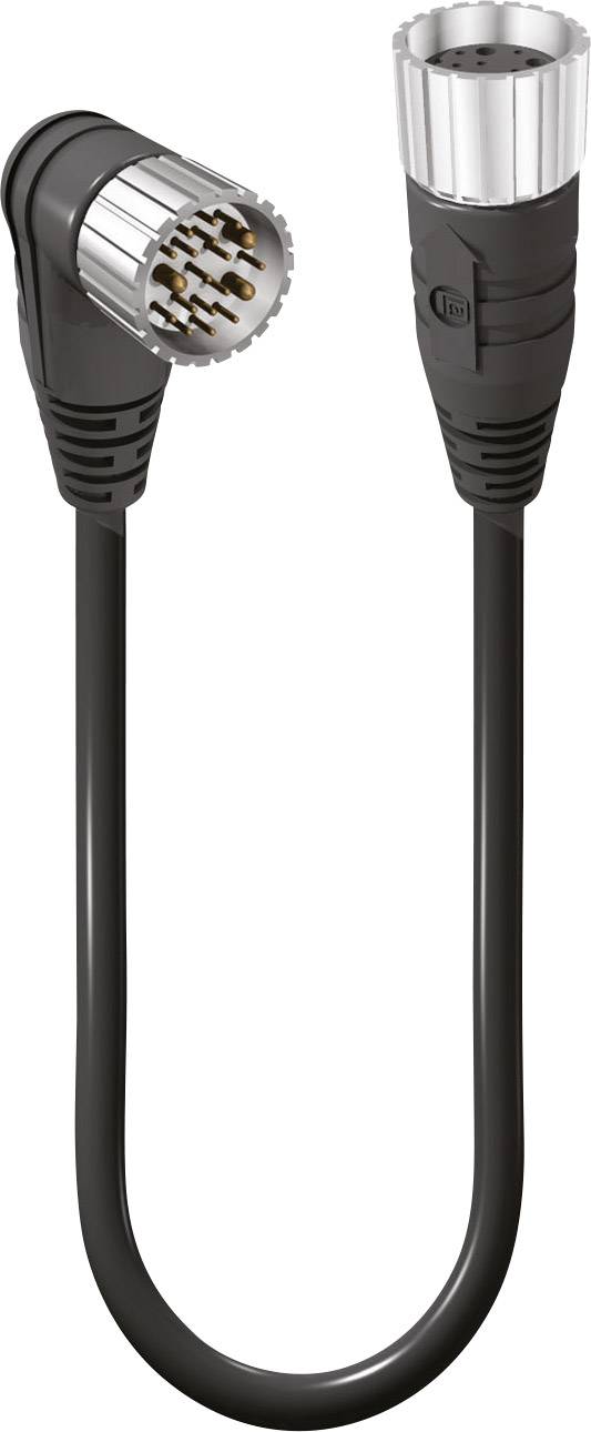 Crni kabel s dva specijalna utikača, jedan dvopolni okrugli, drugi višepolni. Pogodan za spajanje audio uređaja.