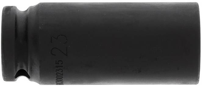 Crni, cilindrični metalni dio zaobljenih rubova s urezanim brojem. Moglo bi se raditi o specijalnom alatu.