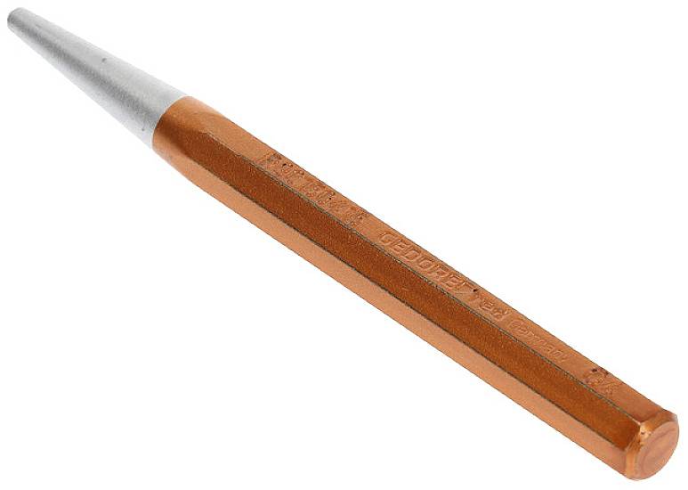 Šesterokutni, narančasto-sivi metalični izbijač. Koristi se za izbacivanje vijaka ili zakovica.