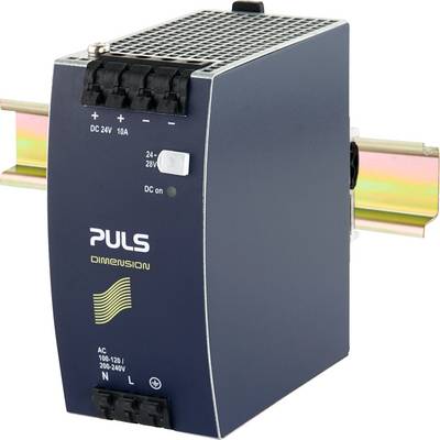 Jedinica napajanja PULS-a, model 'DIMENSION', za montažu na DIN šinu. Ulaz: AC 100-120 V/200-240 V. Izlaz: DC 24 V, 10 A.