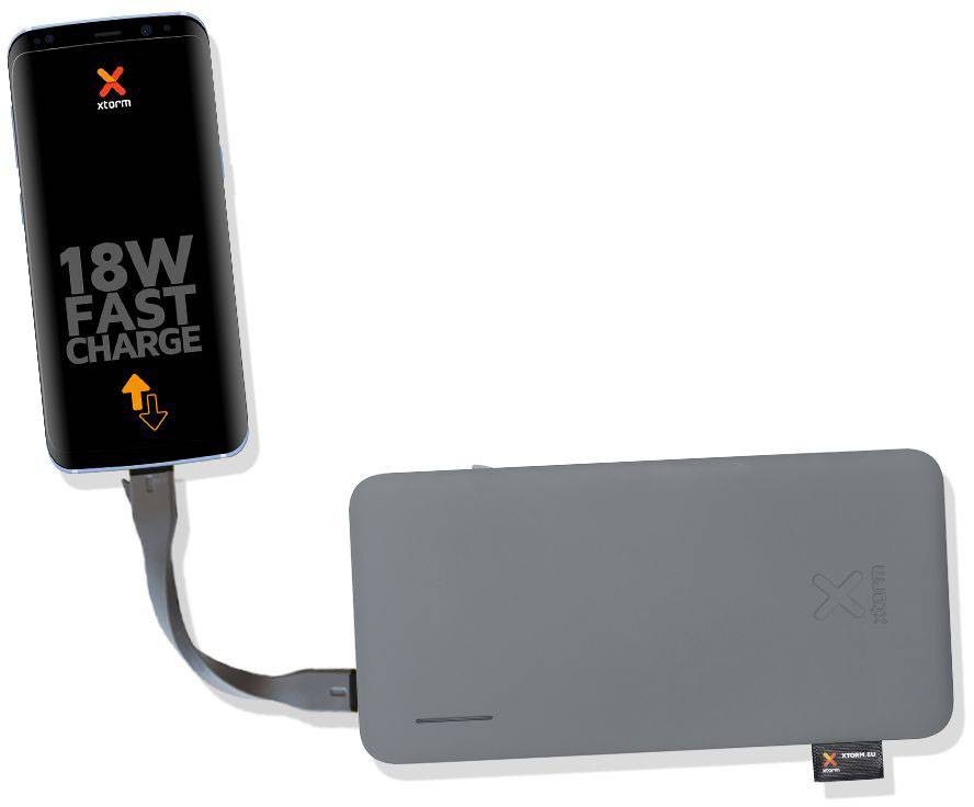 Xtorm by A-Solar Apollo powerbank (rezervna baterija) 15000 mAh Quick Charge 3.0 LiPo USB-C® siva, bijela prikaz statusa-1