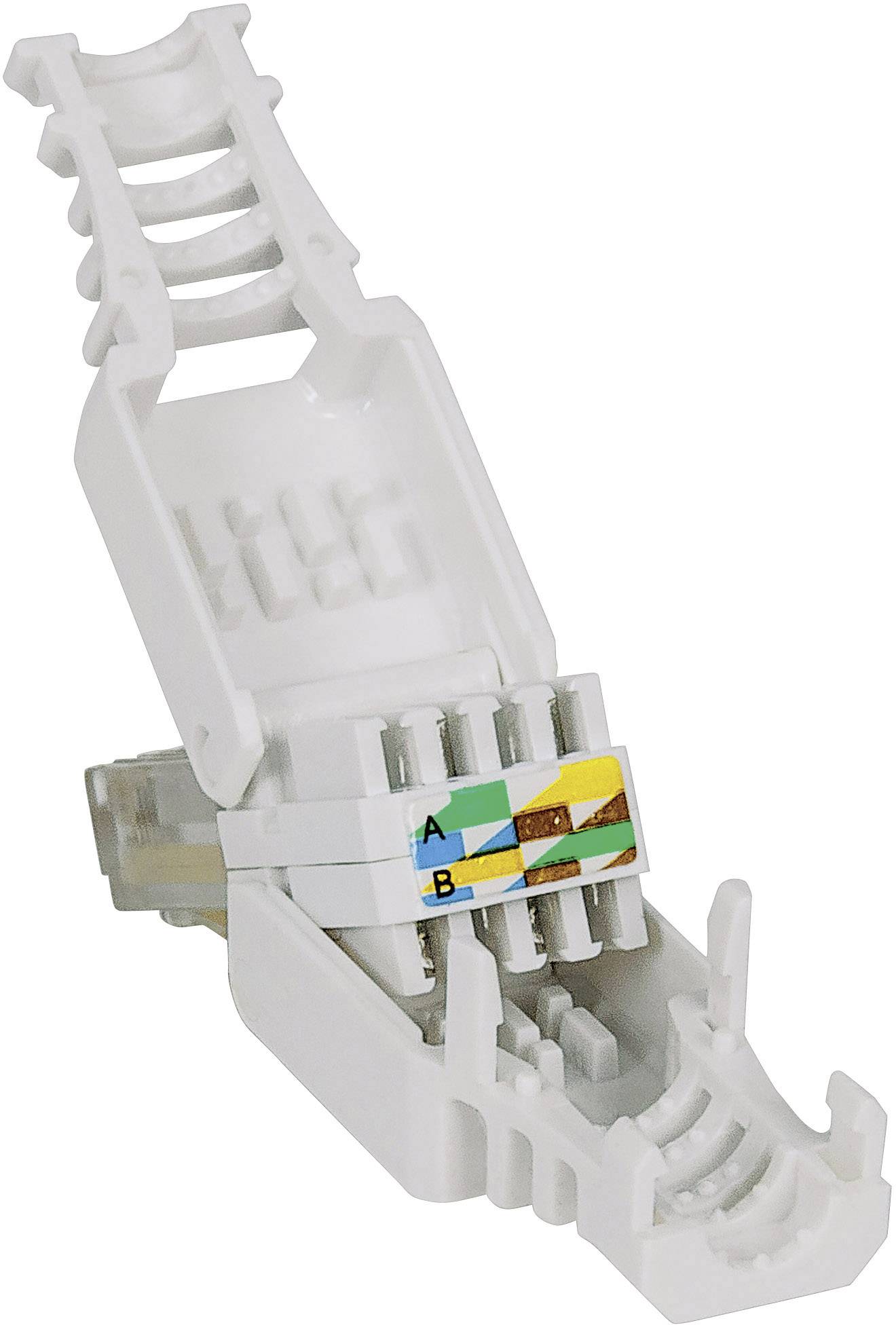 CAT 6A mrežni utikač za spajanje patch kablova s keystone modulima. Pogodan za mrežne instalacije u strukturiranim kabelskim sustavima.