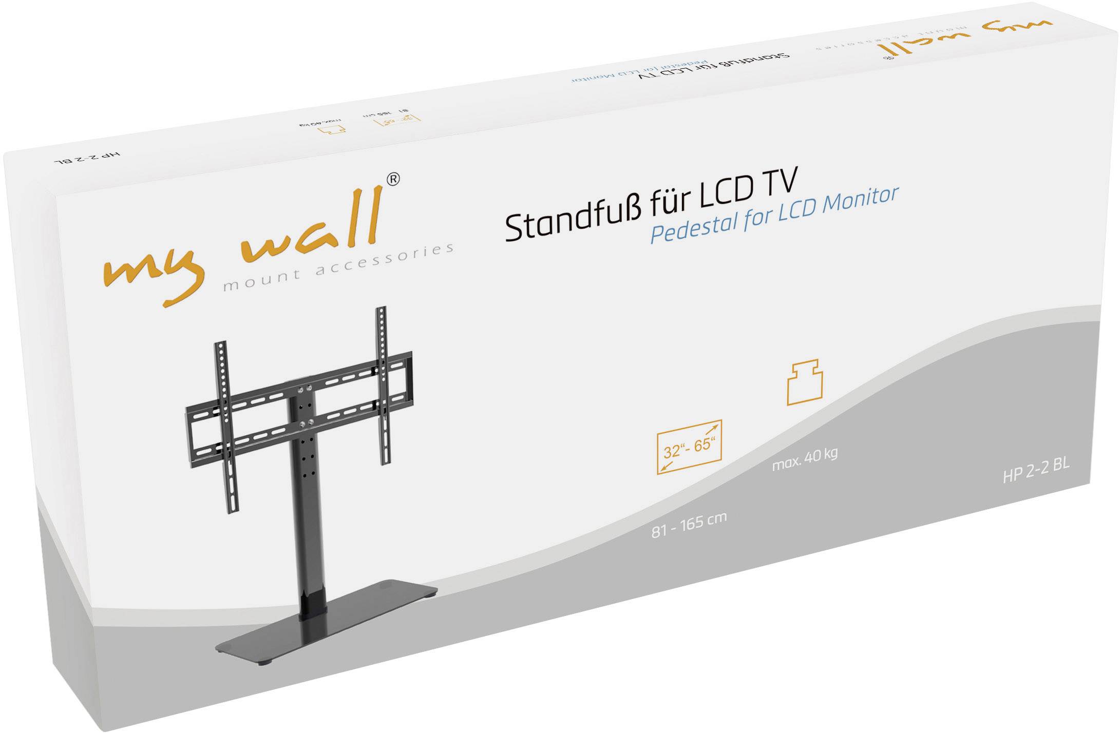 Pakiranje 'my wall' postolja za LCD-TV, prikladno za veličine ekrana 32-65 inča, podesive visine 81-165 cm, maksimalno opterećenje 40 kg.