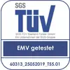 'SGS TÜV'-logo s plavim tekstom 'EMV testirano'. Ispod stoji '60313_25052019_T55.01'.