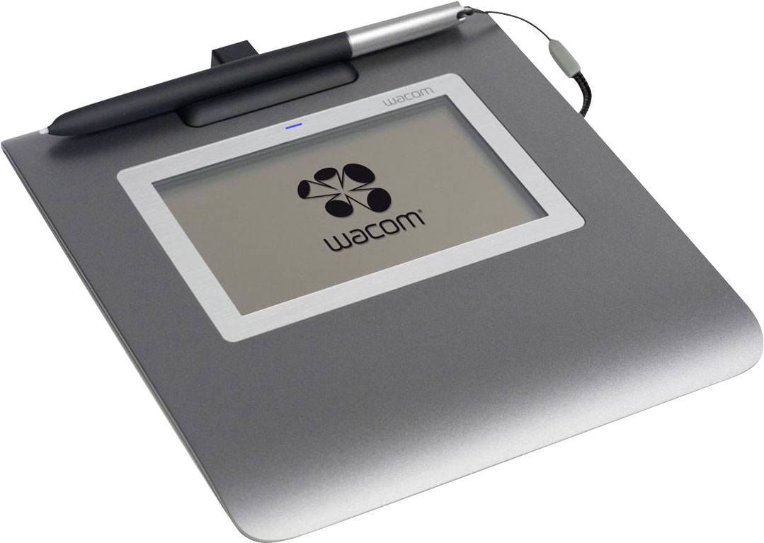 Grafički tablet s integriranim zaslonom od Wacom-a, s olovkom položenom na njemu, pogodan za digitalno crtanje i potpise.