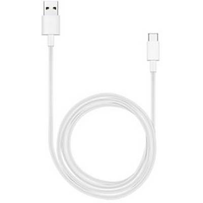 Bijeli USB punjač s USB-A utikačem na jednoj strani i USB-C utikačem na drugoj strani.