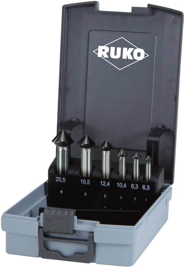 RUKO ULTIMATECUT 102790PRO konično glodalo-komplet 6.3 mm, 8.3 mm, 10.4 mm, 12.4 mm, 16.5 mm, 20.5 mm HSS  cilinder 1 Set