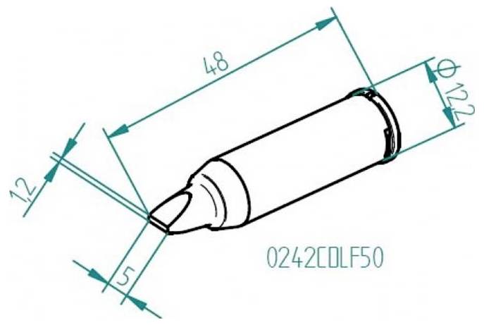 Ersa 0242CDLF50 lemni vrh dljetast oblik Veličina vrha 5 mm Content 1 St.-0