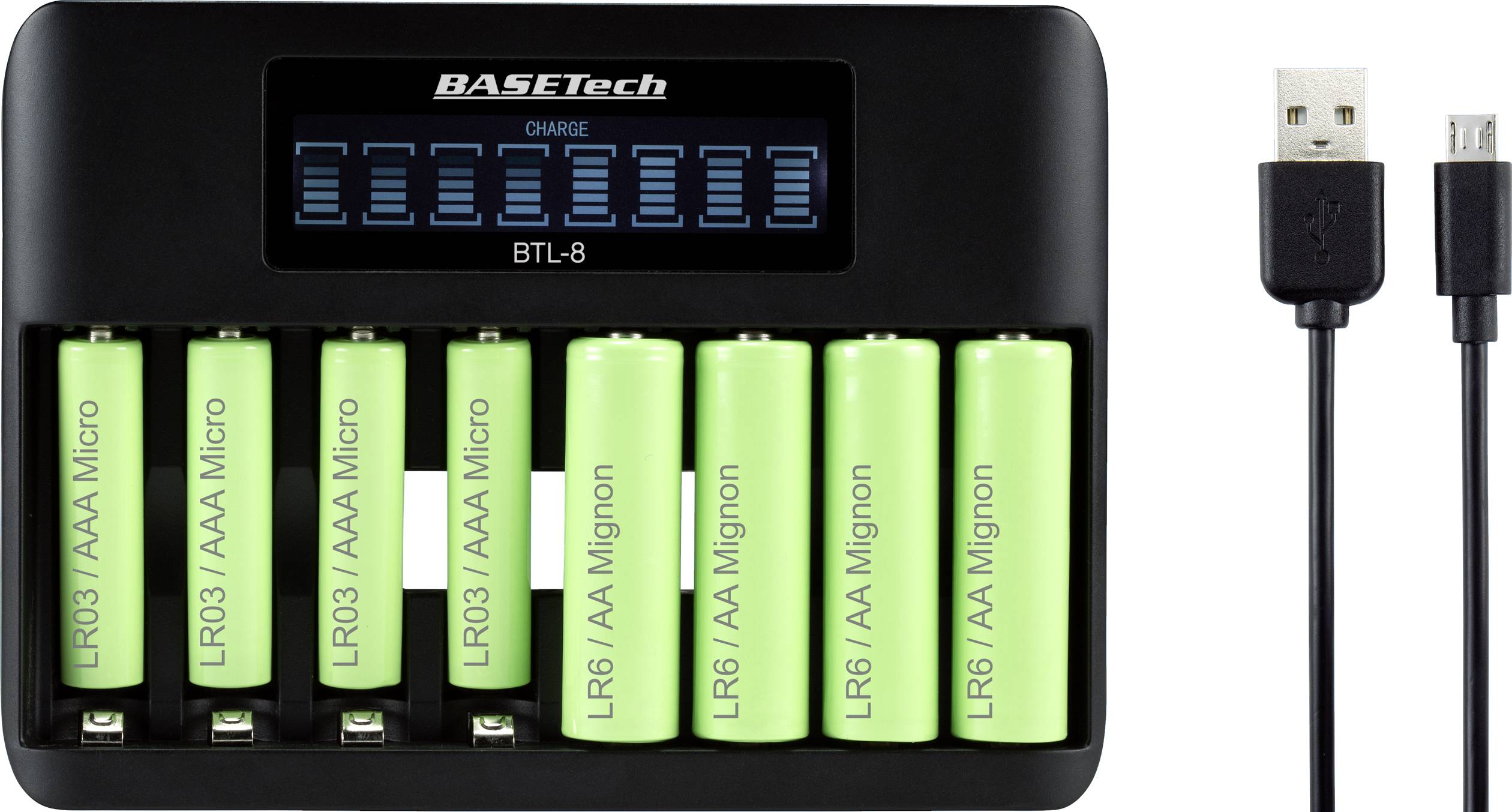 Basetech BTL-8 punjač okruglih stanica nikalj-metal-hidridni mignon (AA), micro (AAA)-2