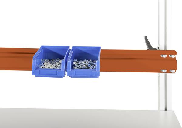 Manuflex LZ8325.2001 ESD ESD potporna šina za aluminijski portal za montažu, u crveno-narančastoj boji RAL 2001, ŠxDxV = 1996 x 2 x 100 mm