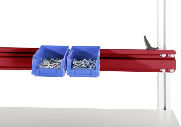 Manuflex LZ8324.3003 ESD ESD potporna šina za aluminijski portal za montažu, u rubin crvenoj boji RAL 3003, ŠxDxV = 1746 x 2 x 100 mm