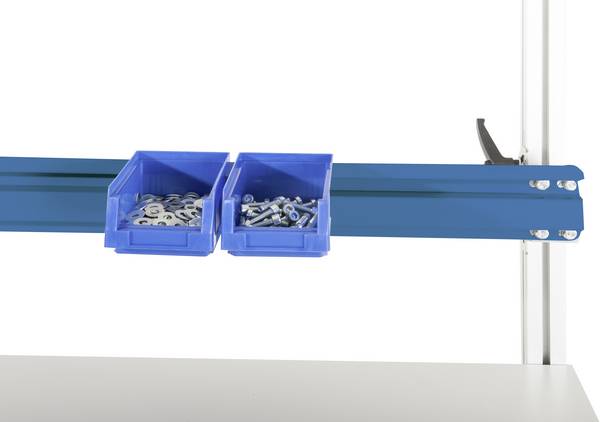 Manuflex LZ8324.5007 ESD ESD potporna šina za aluminijski portal za montažu, u sjajno plavoj boji RAL 5007, ŠxDxV = 1746 x 2 x 100 mm