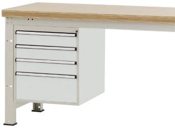 Manuflex ZB4831.7035 Behuizing onderbouw PROFI, gebruiksh. 500 mm met 4 lades. Voor werkbank diepte 700 mm