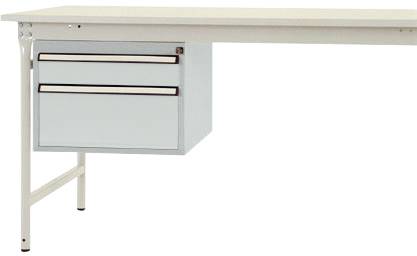 Manuflex ZB4552.7035 Behuizing onderbouw stationair, gebruiksh. 300 mm met 2 lades. Voor tafel diepte 800 mm